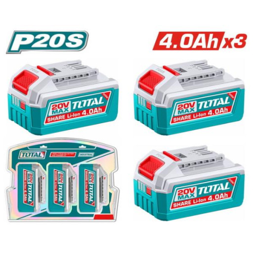 ΜΠΑΤΑΡ.ΕΠΑΝΑΦ PRO 20V 4AH TOTAL ΣΕΤ 3ΤΜΧ (1)